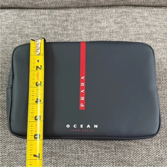 NWT: Prada Ocean Blue and Red Men's Toiletry Bag